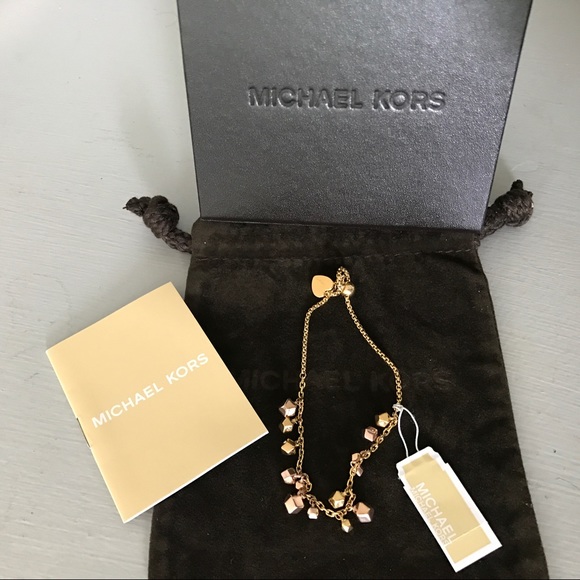 Authentic MK two tone nugget drawstring bracelet - Picture 5 of 6